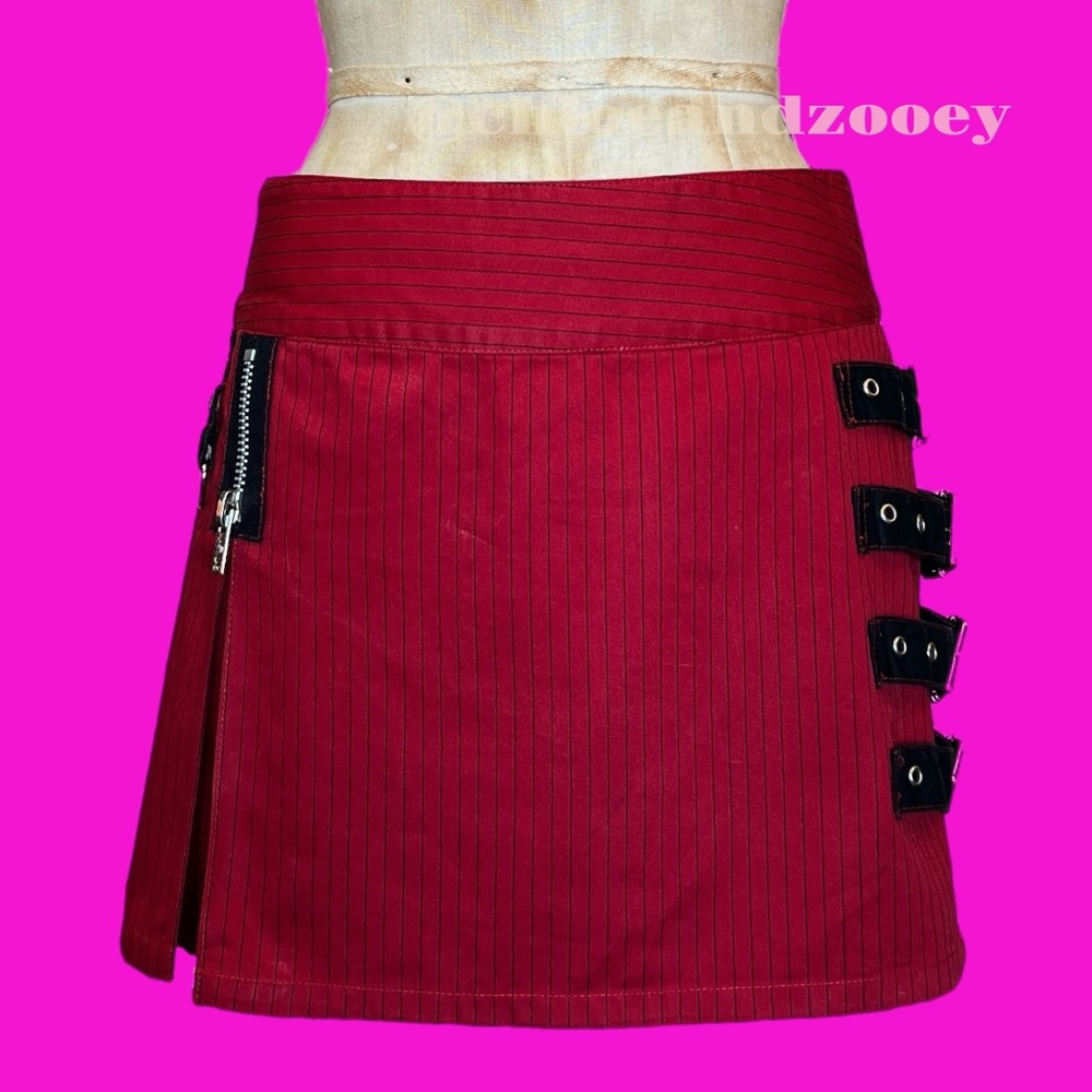 TRIPP NYC Pinstripe Mini Skirt Y2K Vintage Punk Emo Mallgoth Hot Topic Retro